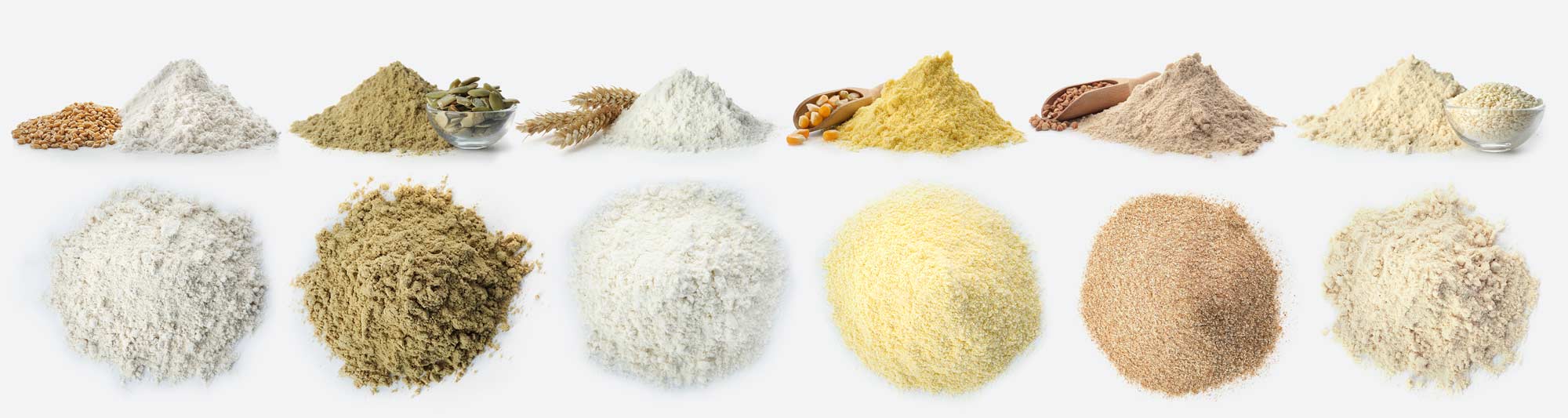 Echantillons de farines du moulin